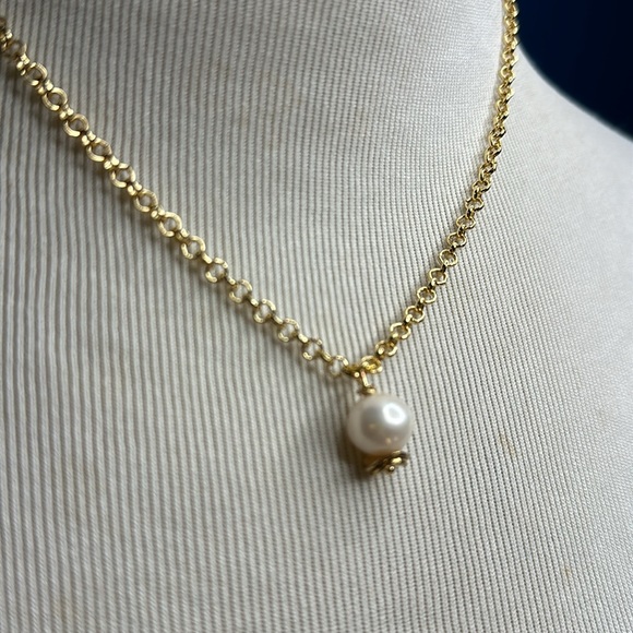 Solitaire pearl necklace #6 - Picture 4 of 8